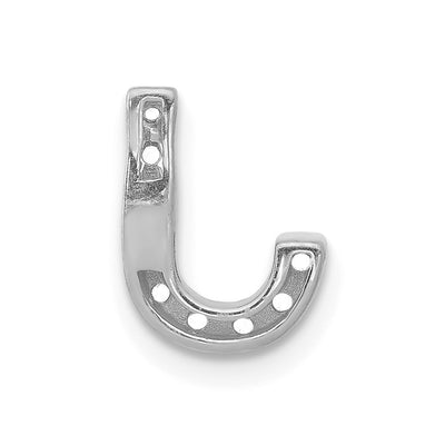14K White Gold Diamond Letter J Initial Charm