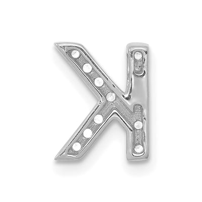 14K White Gold Diamond Letter K Initial Charm