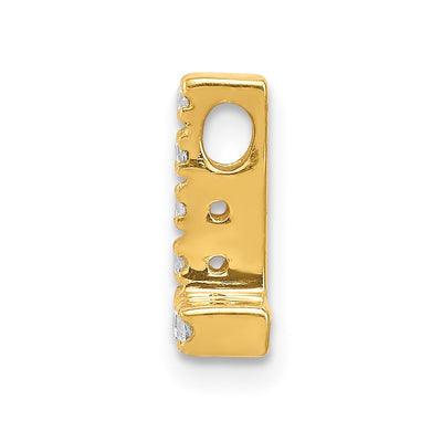14K Diamond Letter L Initial Charm