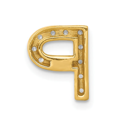 14K Diamond Letter P Initial Charm