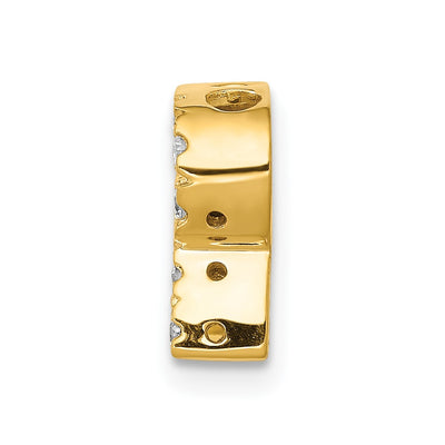 14K Diamond Letter R Initial Charm