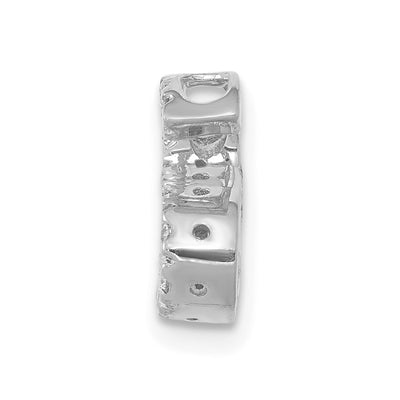 14K White Gold Diamond Letter S Initial Charm
