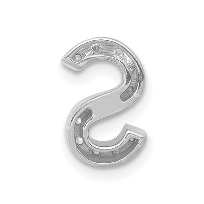 14K White Gold Diamond Letter S Initial Charm