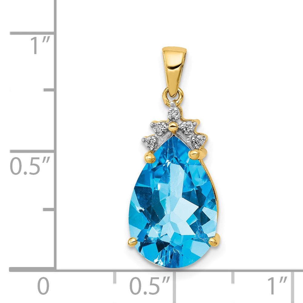 14K gold diamond pendant, alternate view
