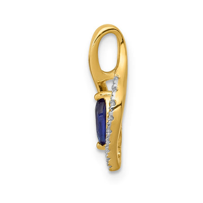 14K Diamond and .37 Marquise Sapphire Chain Slide