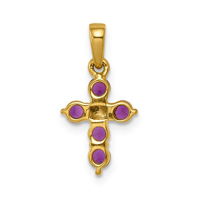14K .30 Ruby and Diamond Cross Pendant