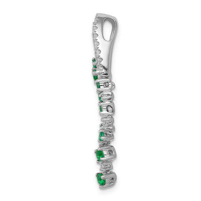 14K White Gold Diamond and Emerald Slide Fits up to Regular/ Fancy or Reversible Omega