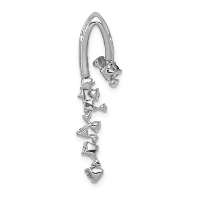 14K White Gold Diamond and Emerald Slide Fits up to Regular/ Fancy or Reversible Omega
