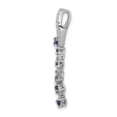 14K White Gold 1/5 carat Diamond and .36 Sapphire Slide Fits up to Regular/ Fancy or Reversible Omega