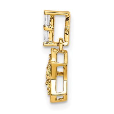 14K Diamond and Yellow Sapphire Star Pendant