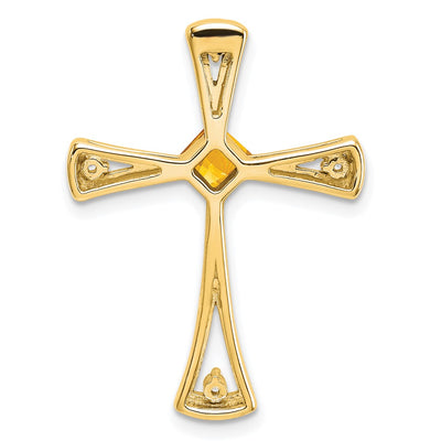 14K Citrine and Diamond Cross Chain Slide