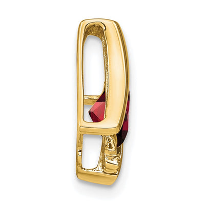 14K Garnet and Diamond Pendant, 15.7 x 11.1mm