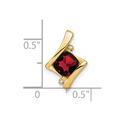 14K Garnet and Diamond Pendant, 15.7 x 11.1mm