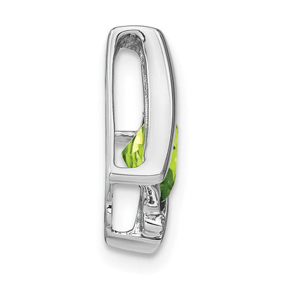 14K White Gold Peridot and Diamond Pendant, 15.7 x 11.1mm