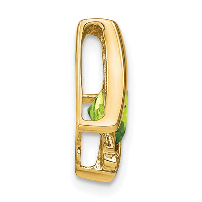 14K Peridot and Diamond Pendant, 15.7 x 11.1mm