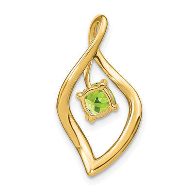 14K Peridot and Diamond Pendant, 24 x 12.75mm