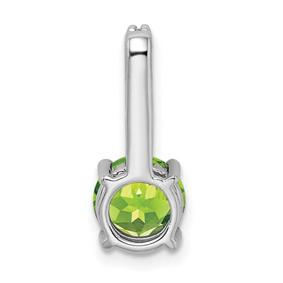 14K White Gold Round Peridot and Diamond Pendant