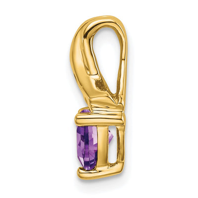14K Trillion Amethyst and Diamond Pendant