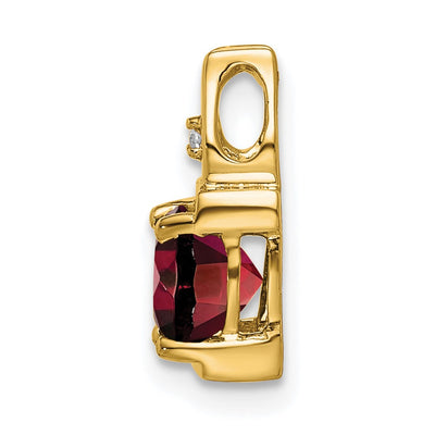 14K Garnet and Diamond Pendant, 13.2 x 6mm