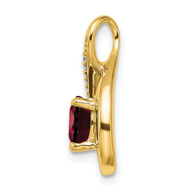 14K Garnet and Diamond Pendant, 17.9 x 10.3mm