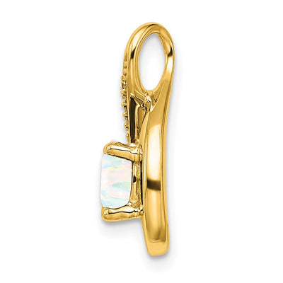 14K Created Opal and Diamond Pendant