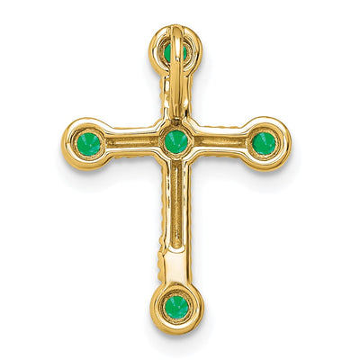 14K Emerald Cross Chain Slide