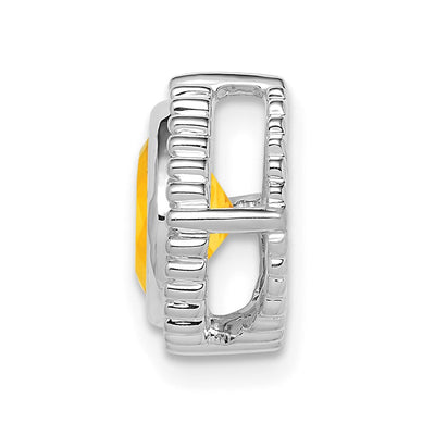 14K White Gold Cushion Citrine Chain Slide