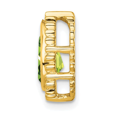 14K Pear Peridot Chain Slide