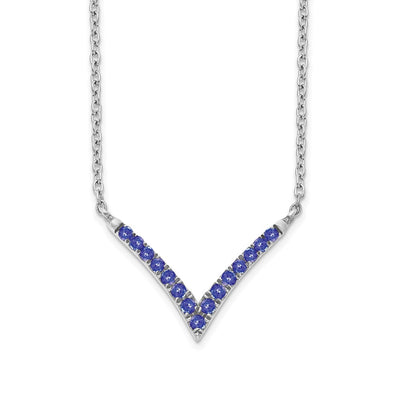 14K White Gold Tanzanite V-Necklace
