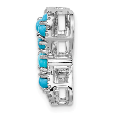 14K White Gold Turquoise and White Topaz Butterfly Chain Slide