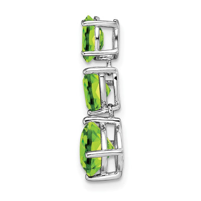 14K White Gold Peridot Chain Slide, 20.8 x 8.5mm
