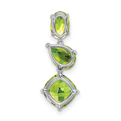 14K White Gold Peridot Chain Slide, 20.8 x 8.5mm