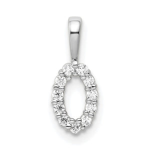 14k White Gold Diamond Number 0 Pendant (Style PM8369-0-011-WA)
