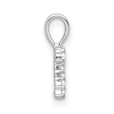 14K White Gold Diamond Number 2 Pendant, 13.08 x 4.91mm