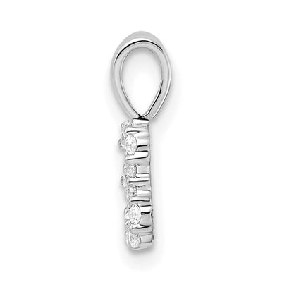 14K White Gold Diamond Number 3 Pendant, 12.86 x 4.77mm