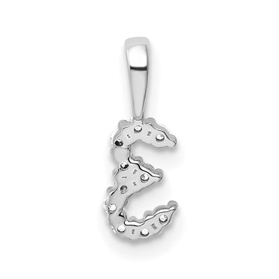 14K White Gold Diamond Number 3 Pendant, 12.86 x 4.77mm