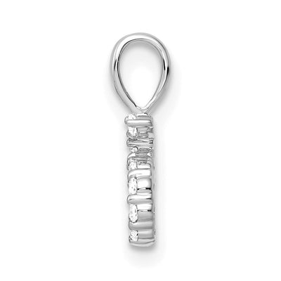 14K White Gold Diamond Number 5 Pendant, 13.53 x 5.13mm