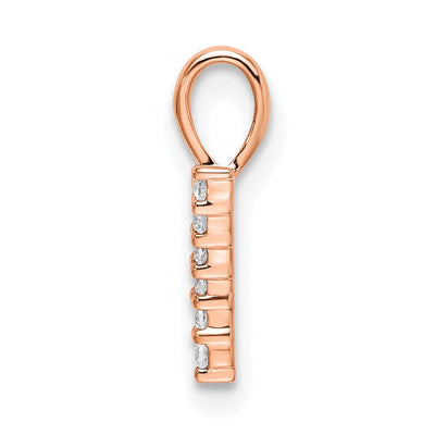 14K Rose Gold Diamond Number 7 Pendant
