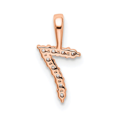 14K Rose Gold Diamond Number 7 Pendant