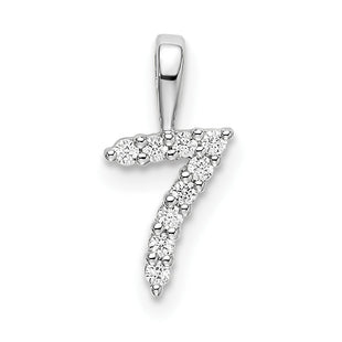 14k White Gold Diamond Number 7 Pendant (Style PM8369-7-009-WA)