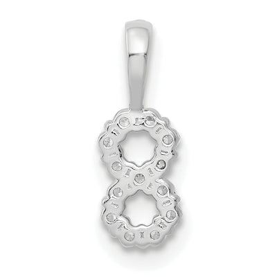 14K White Gold Diamond Number 8 Pendant, 13.04 x 4.71mm