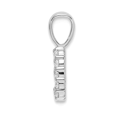 14K White Gold Diamond Number 9 Pendant, 13.12 x 4.96mm