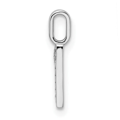 14K White Gold Diamond Number 1 Pendant, 15.32 x 4.54mm