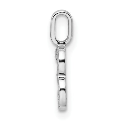 14K White Gold Diamond Number 3 Pendant, 15.28 x 5.86mm