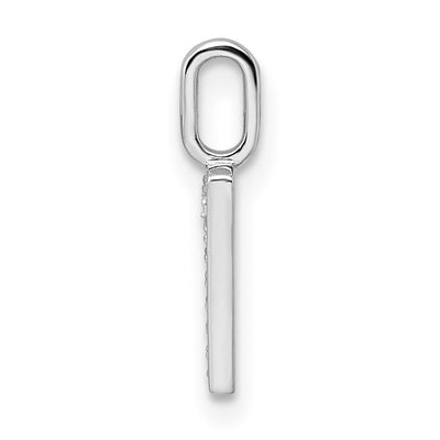 14K White Gold Diamond Number 7 Pendant, 15.38 x 7.02mm