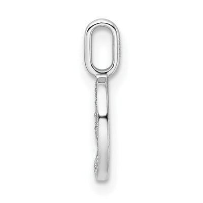 14K White Gold Diamond Number 9 Pendant, 15.37 x 6.94mm