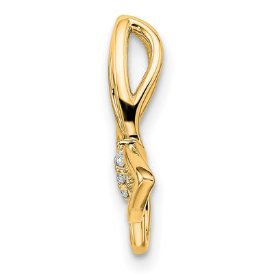 14K Polished Butterfly Diamond Chain Slide