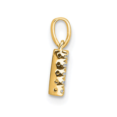 14K Diamond Letter N Initial with Bail Pendant