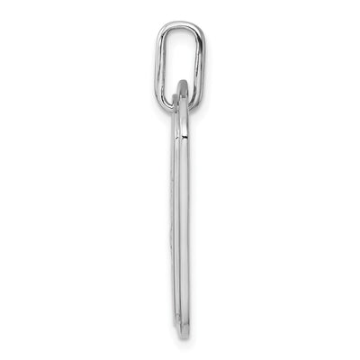 14K White Gold Diamond Initial Q Dog Tag Charm