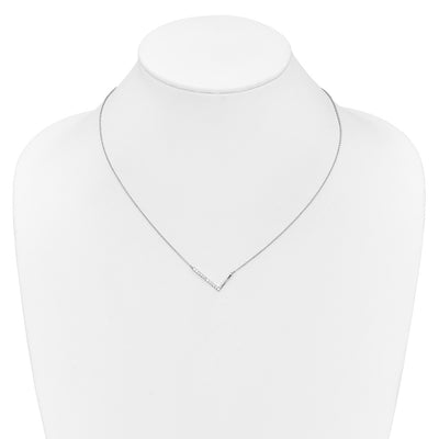 14K White Gold Sideways Diamond Initial L Necklace